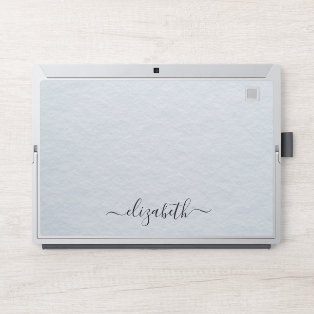 Elegant monogram white luxury foil Laptop skin (Front)
