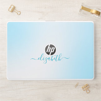 Elegant monogram white luxury foil Laptop skin