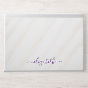 Elegant monogram white luxury foil Laptop skin