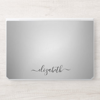 Elegant monogram white luxury foil Laptop skin