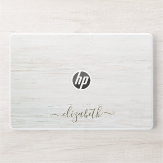 Elegant monogram white luxury foil Laptop skin
