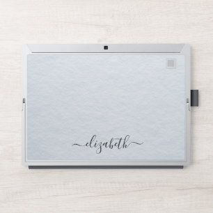 Elegant monogram white luxury foil Laptop skin