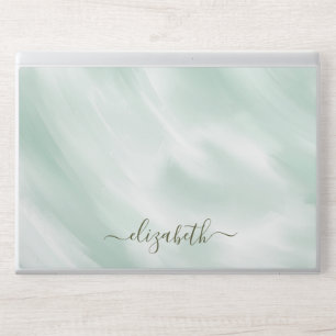 Elegant monogram white luxury foil Laptop skin