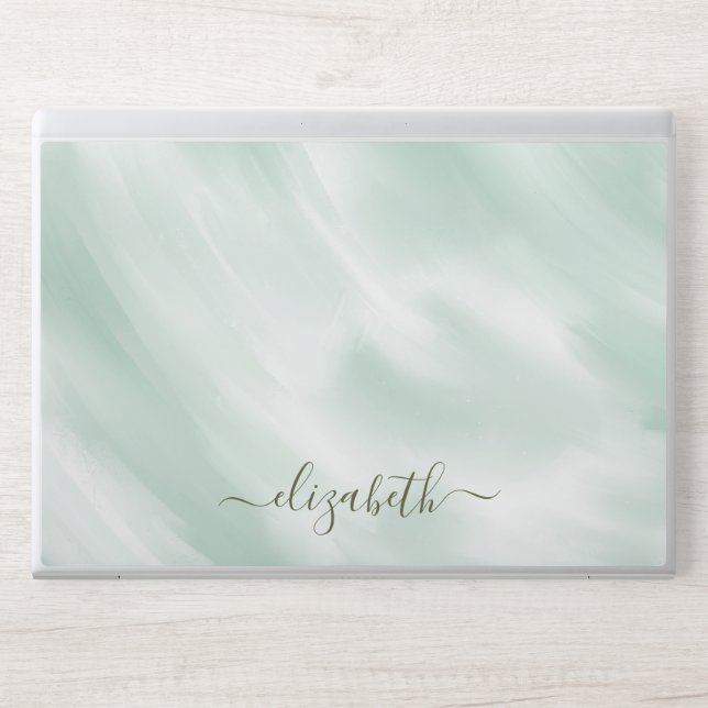 Elegant monogram white luxury foil Laptop skin (Front)