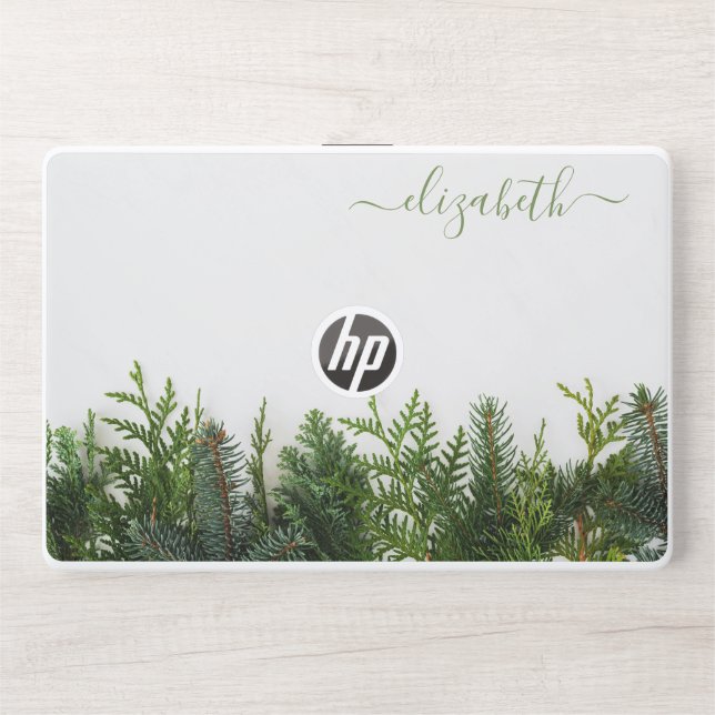 Elegant monogram white luxury foil Laptop skin (Front)