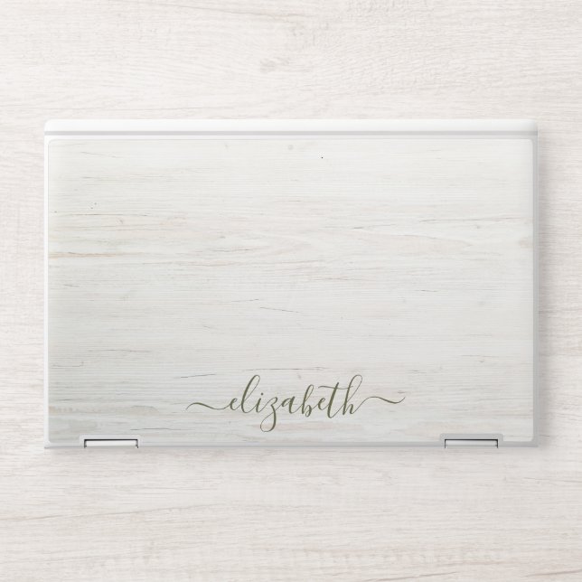 Elegant monogram white luxury foil Laptop skin (Front)