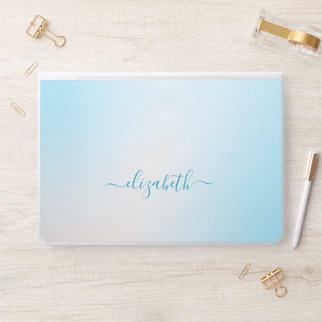 Elegant monogram white luxury foil Laptop skin (Desk)