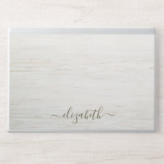 Elegant monogram white luxury foil Laptop skin