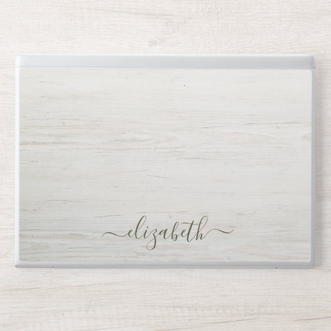 Elegant monogram white luxury foil Laptop skin (Front)
