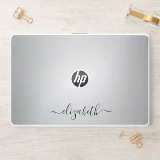 Elegant monogram white luxury foil Laptop skin