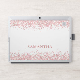Elegant monogram white pink Laptop skin