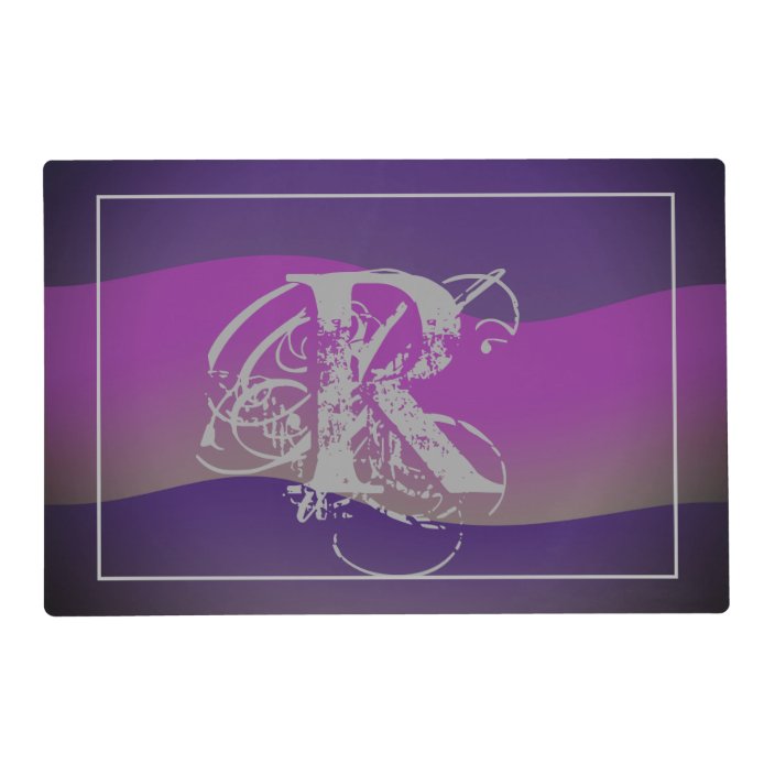 Elegant Monogram Wipe Clean Placemat Cool Art