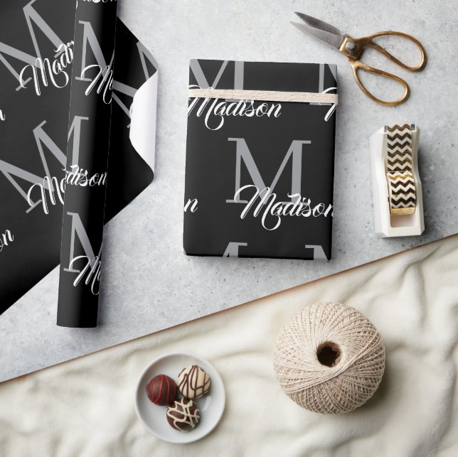 Elegant Monogram Wrapping Paper – Personalized (Crafts)