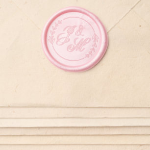 Elegant Monogram Wreath Wedding Wax Seal Sticker