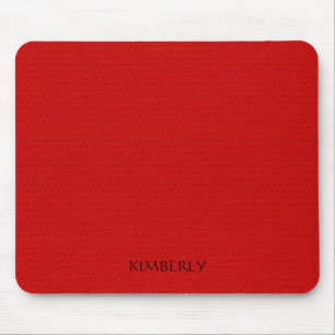 Elegant Monogramed Vintage Red Faux Leather 2 Mouse Pad