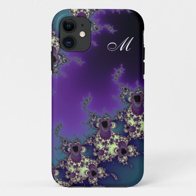 Elegant Monogramme Fractal Art for iPhone 4 Case (Back)
