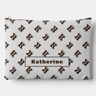 Elegant Monogrammed Alphabet Pattern Simple Brown