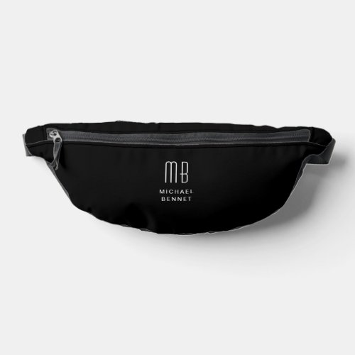 Elegant Monogrammed Black  Fanny Pack