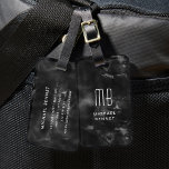 Elegant Monogrammed Black White Luggage Tag<br><div class="desc">Personalized Elegant Monogrammed Black White Luggage Tag.</div>
