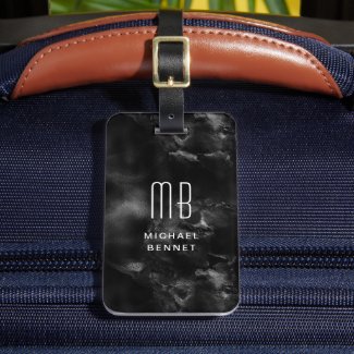 Elegant Monogrammed Black White
