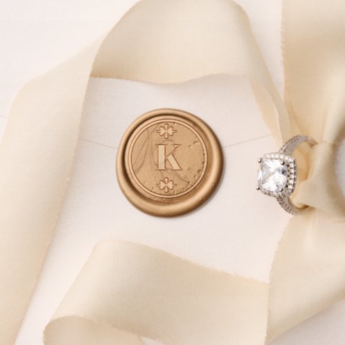 Elegant Monogrammed Chic Bronze Wedding  Wax Seal Stamp