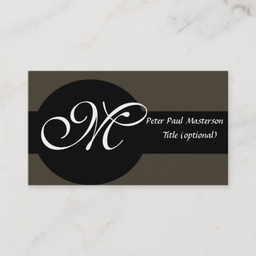 Elegant Monogrammed Classy Business Card