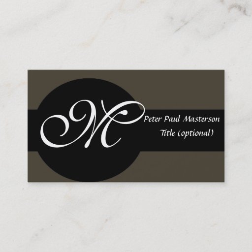 Customizable Elegant Monogrammed Classy Business Card