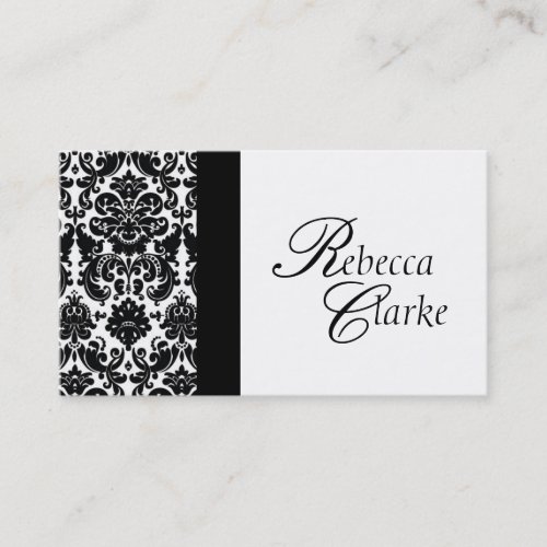 Elegant Monogrammed Damask Busines Card Business Card Template