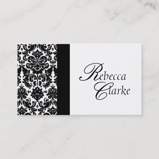 Customizable Elegant Monogrammed Damask Busines Card Business Card Template