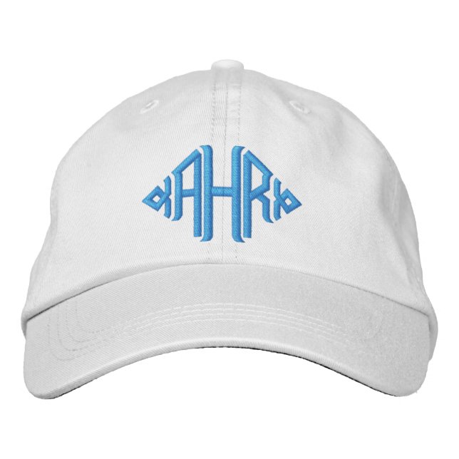 Elegant Monogrammed Embroidered Hat (Front)