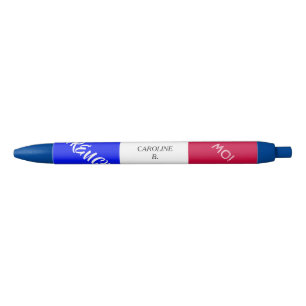 Elegant Monogrammed French Flag Pen