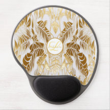 Elegant Monogrammed Gilded Aura Mousepad
