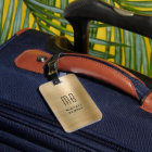 Elegant Monogrammed Gold Brushed Metallic