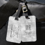 Elegant Monogrammed Gray Liquid Ink Texture Luggage Tag<br><div class="desc">Personalized Elegant Monogrammed Gray Liquid Ink Texture Luggage Tag.</div>