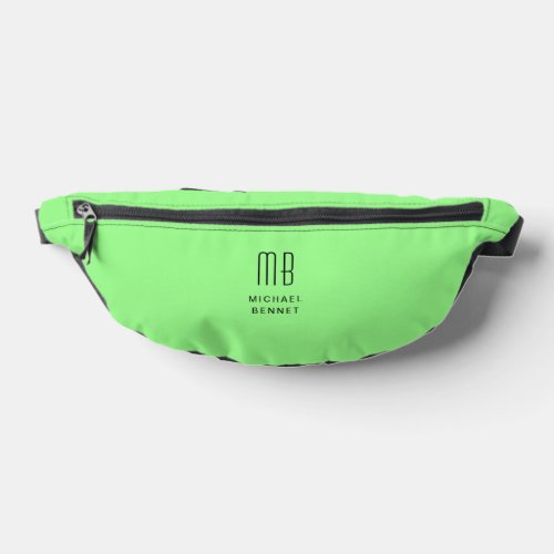 Elegant Monogrammed Green Fanny Pack