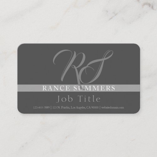 Elegant Monogrammed  Greys Business Card