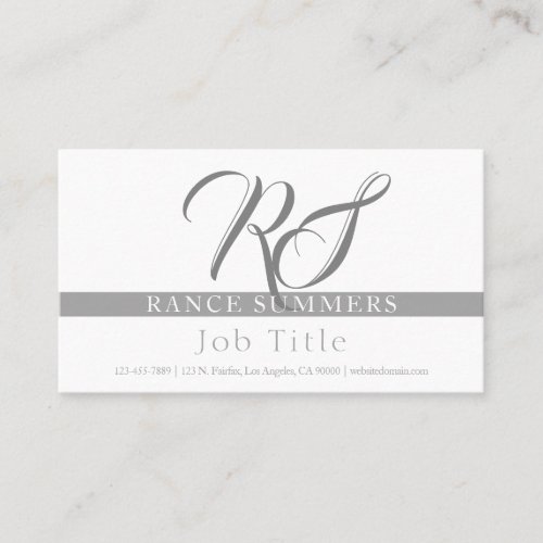 Elegant Monogrammed  Greys Business Card