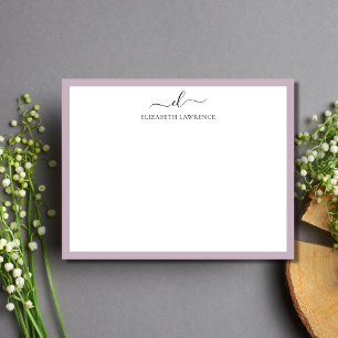 Elegant Monogrammed Handwritten Script Note Card