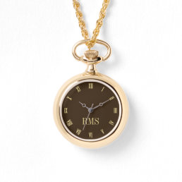 Elegant Monogrammed Initial Ladies Wraparound Gold Watch
