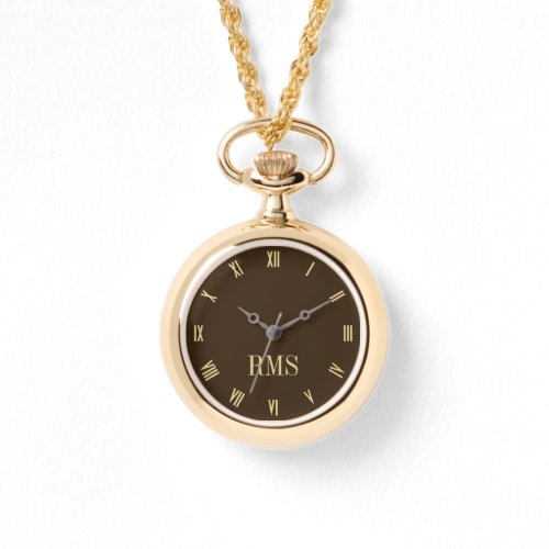 Elegant Monogrammed Initial Ladies Wraparound Gold Watch