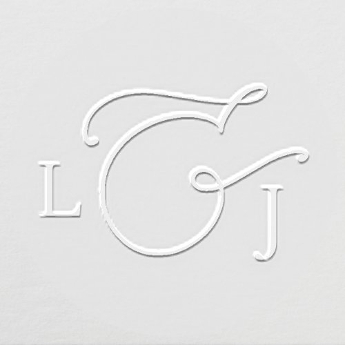 Elegant Monogrammed Initials Ampersand Wedding Embosser