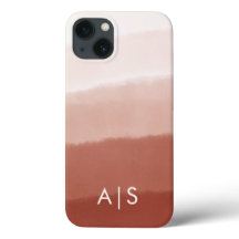 Elegant Monogrammed Initials Copper Rust Ombre