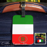 Elegant Monogrammed Italian Flag Luggage Tag<br><div class="desc">Take a piece of Italy with you wherever you travel using our Elegant Monogrammed Italian Flag Luggage Tag. Crafted meticulously with an Italian-inspired design, it is the epitome of chic functionality. The vibrant colors of the Italian flag, green, white, and red, are beautifully embodied in the tag, giving it a...</div>
