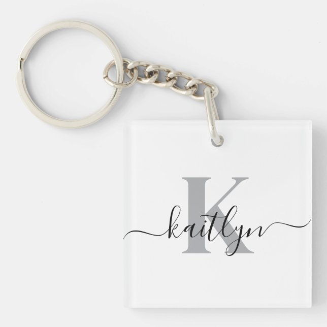 Elegant Monogrammed Keychain (Front)