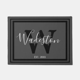 Elegant Monogrammed Letter and Name Doormat