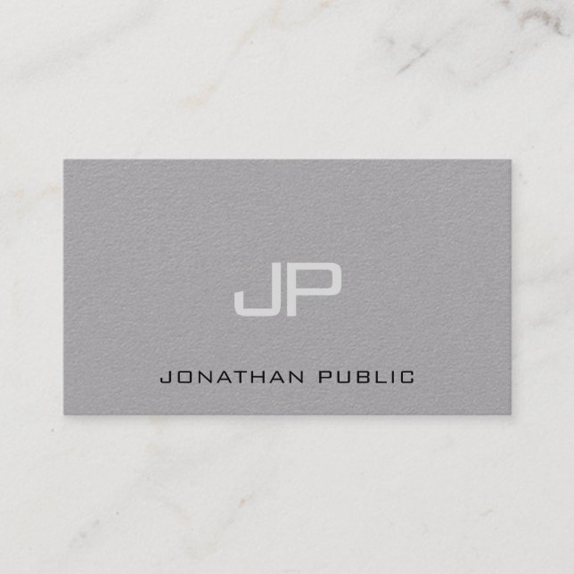 Elegant Monogrammed Minimalist Template Luxury Business Card (Front)