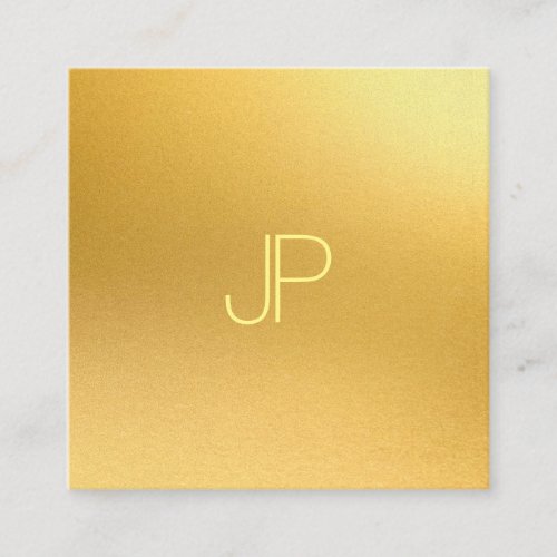 Elegant Monogrammed Modern Gold Template Luxury Square Business Card