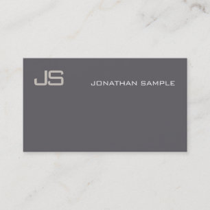 Elegant Monogrammed Modern Professional Plain Luxe Business Card