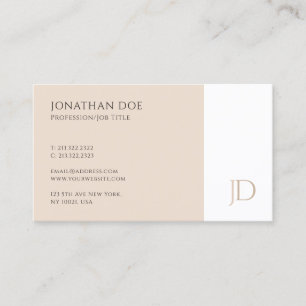 Elegant Monogrammed Modern Simple Template Business Card