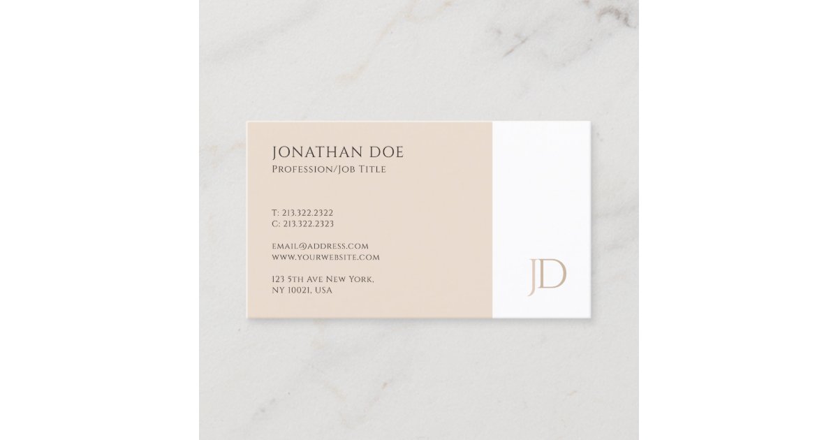 Elegant Monogrammed Modern Simple Template Business Card | Zazzle